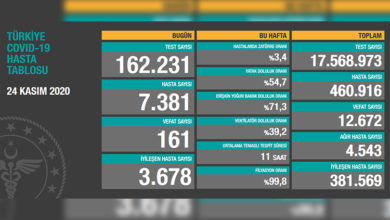 Türkiye'de son 24 saatte 161 hasta vefat etti, 3 bin 678 hasta ise iyileşti 1