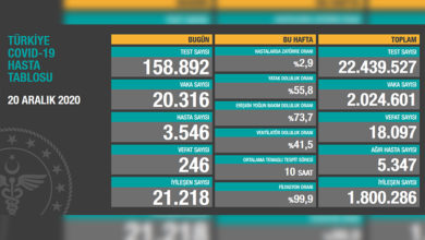 Türkiye’de son 24 saatte 246 hasta vefat etti, 21 bin 218 hasta ise iyileşti 1