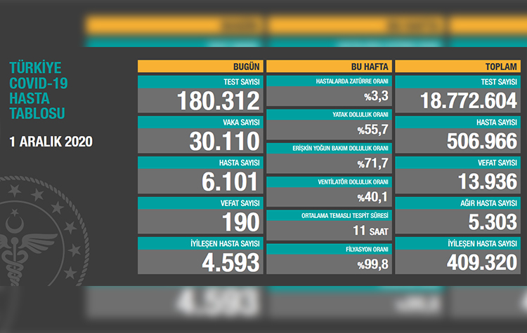 Türkiye'de son 24 saatte 190 hasta vefat etti, 4 bin 593 hasta ise iyileşti 6