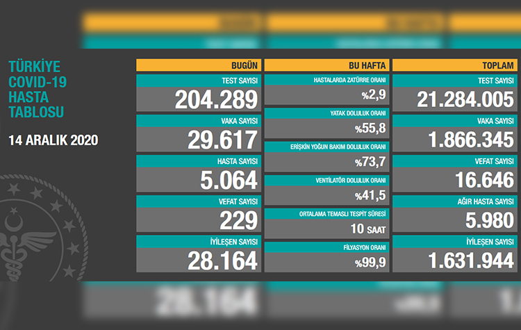 Türkiye'de son 24 saatte 229 hasta vefat etti, 28 bin 164 hasta ise iyileşti 6