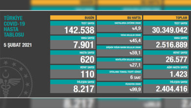 Türkiye’de son 24 saatte 110 hasta vefat etti, 8 bin 217 hasta ise iyileşti 1