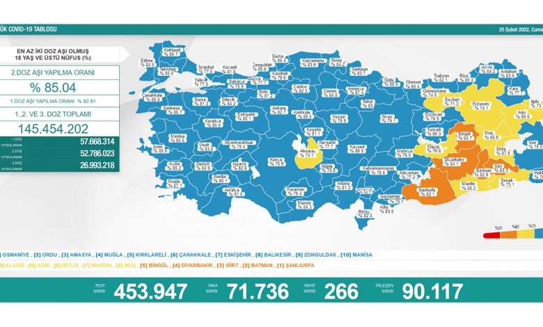Türkiye’de son 24 saatte 266 hasta vefat etti, 90 bin 117 hasta ise iyileşti 13